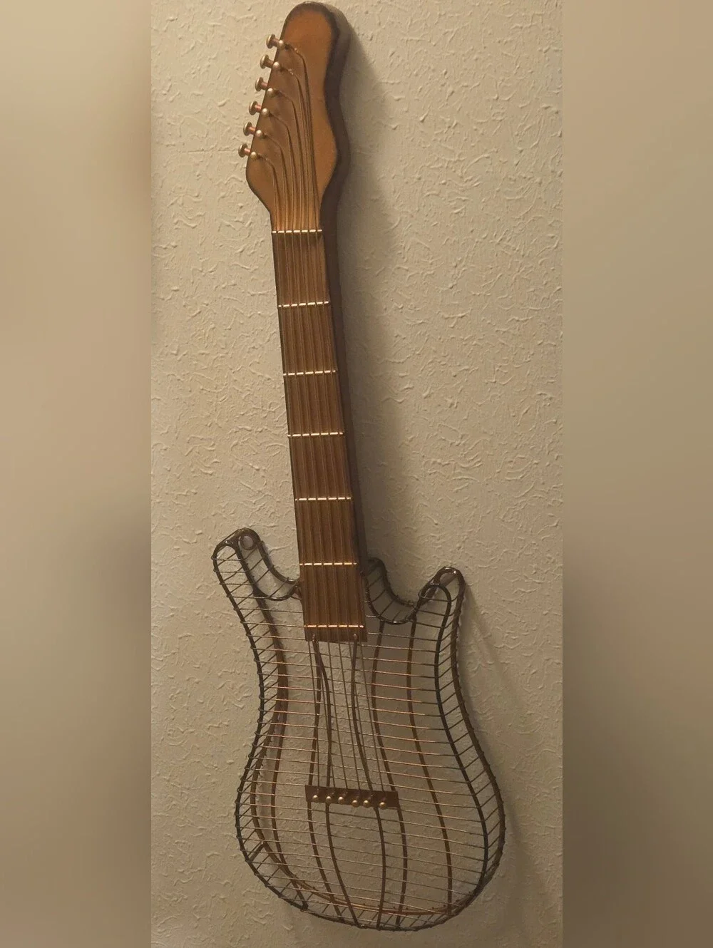 Wire Art Guitar Wall Decor 30x9x2